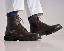 Carica l'immagine nel visualizzatore di Gallery, Wing tip derby boot dark brown