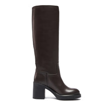 Carica l'immagine nel visualizzatore di Gallery, Heeled high tubular boot dark brown
