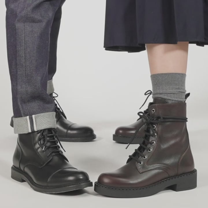 Combat Boots Bottine Derby Homme Combat Boots – Daim Marron Brogue