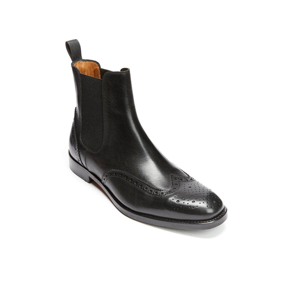 WING TIP CHELSEA BOOT BLACK