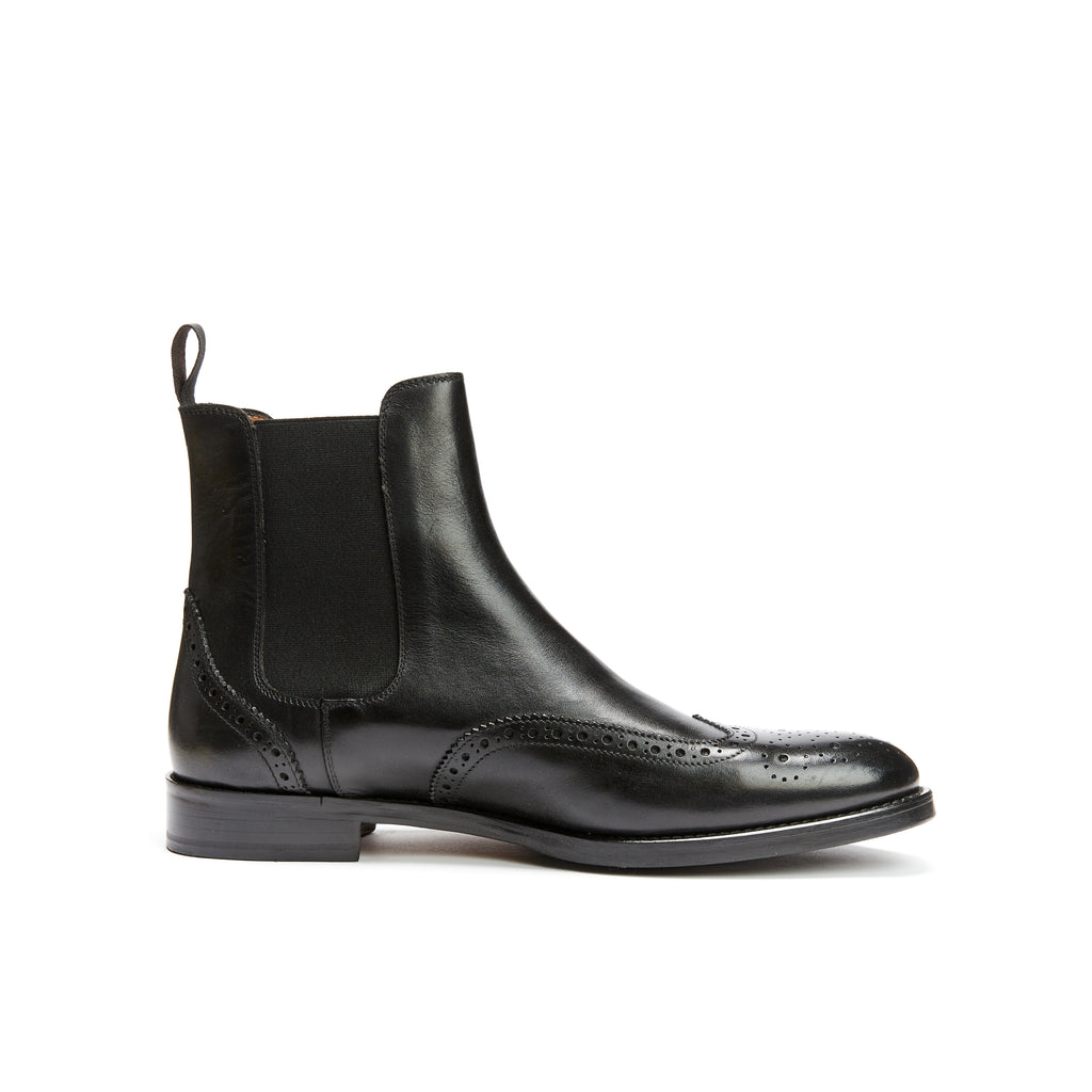WING TIP CHELSEA BOOT BLACK