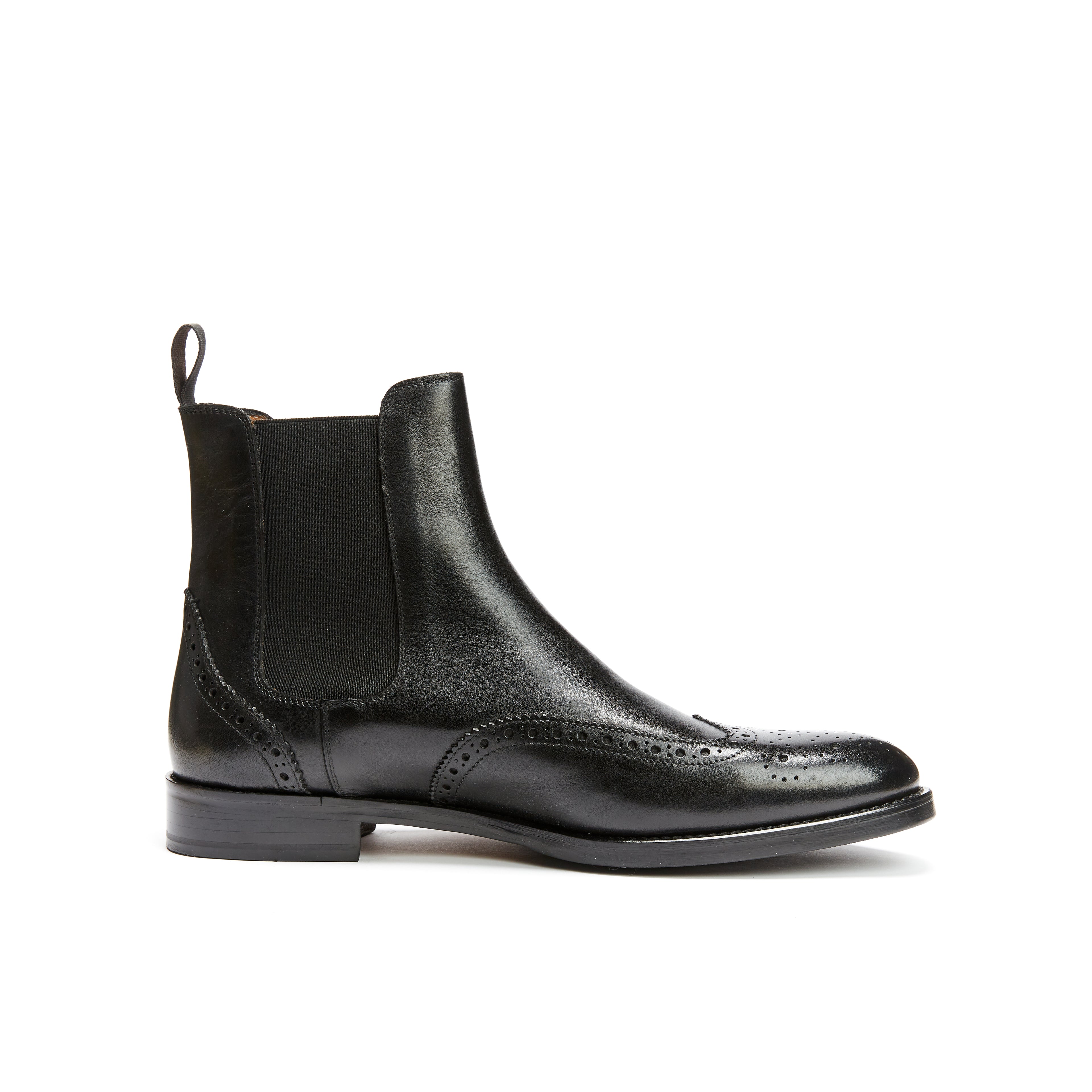 WING TIP CHELSEA BOOT BLACK