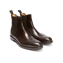 Carica l&#39;immagine nel visualizzatore di Gallery, Wing tip chelsea boot dark brown
