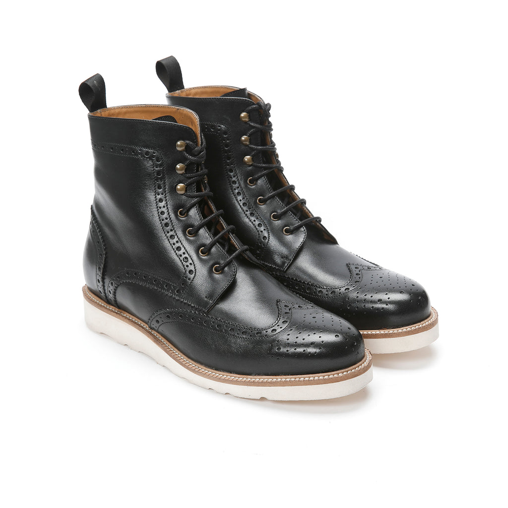 WING TIP DERBY BOOT BLACK