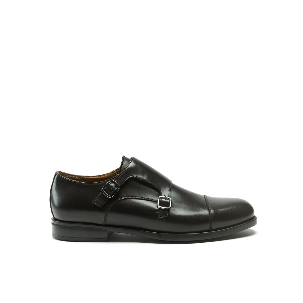 Straight cap monk strap dark brown