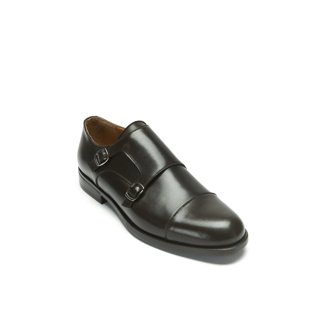STRAIGHT CAP MONK STRAP DARK BROWN
