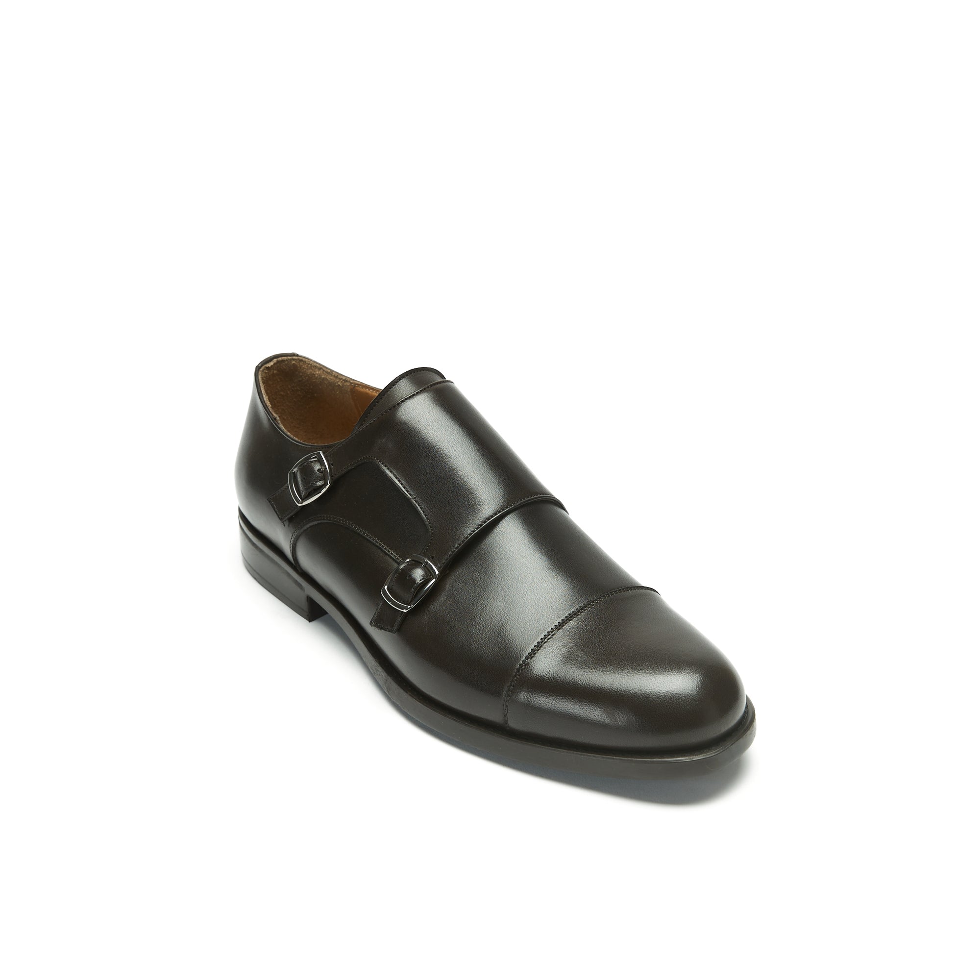 STRAIGHT CAP MONK STRAP DARK BROWN