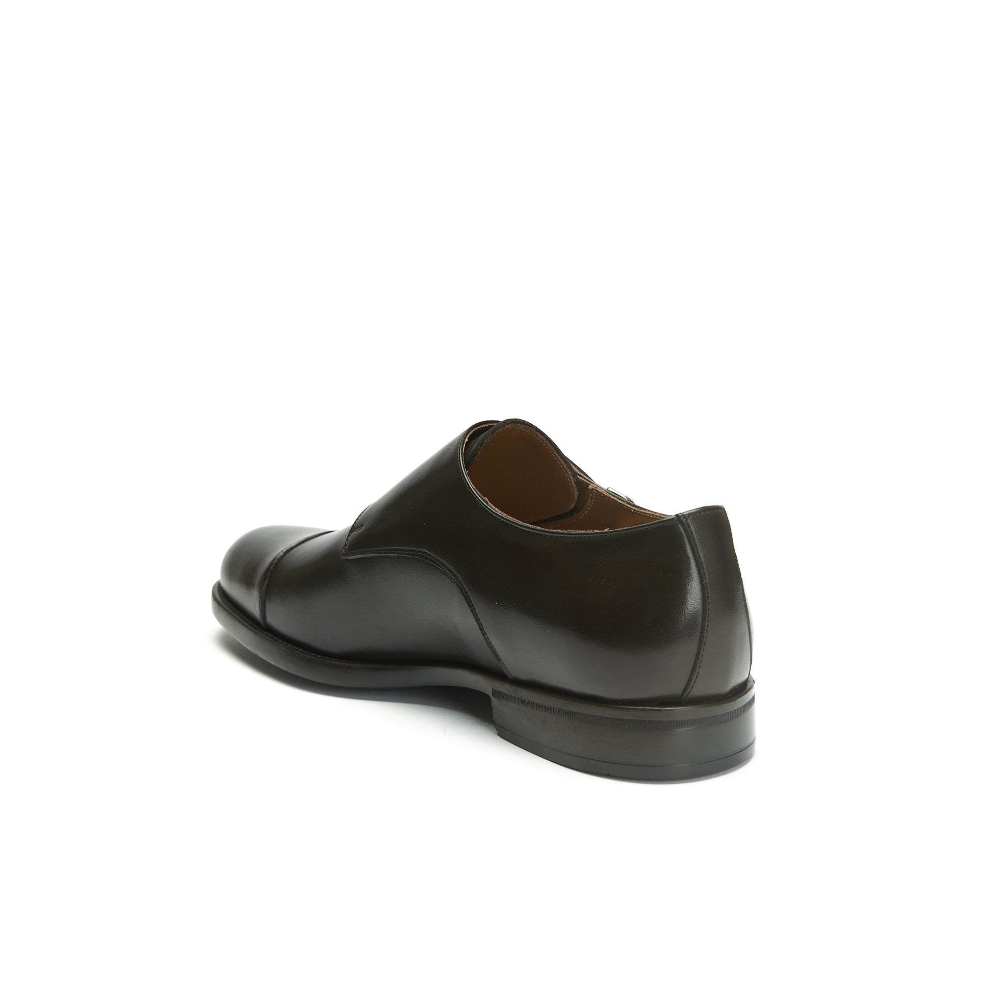 STRAIGHT CAP MONK STRAP DARK BROWN