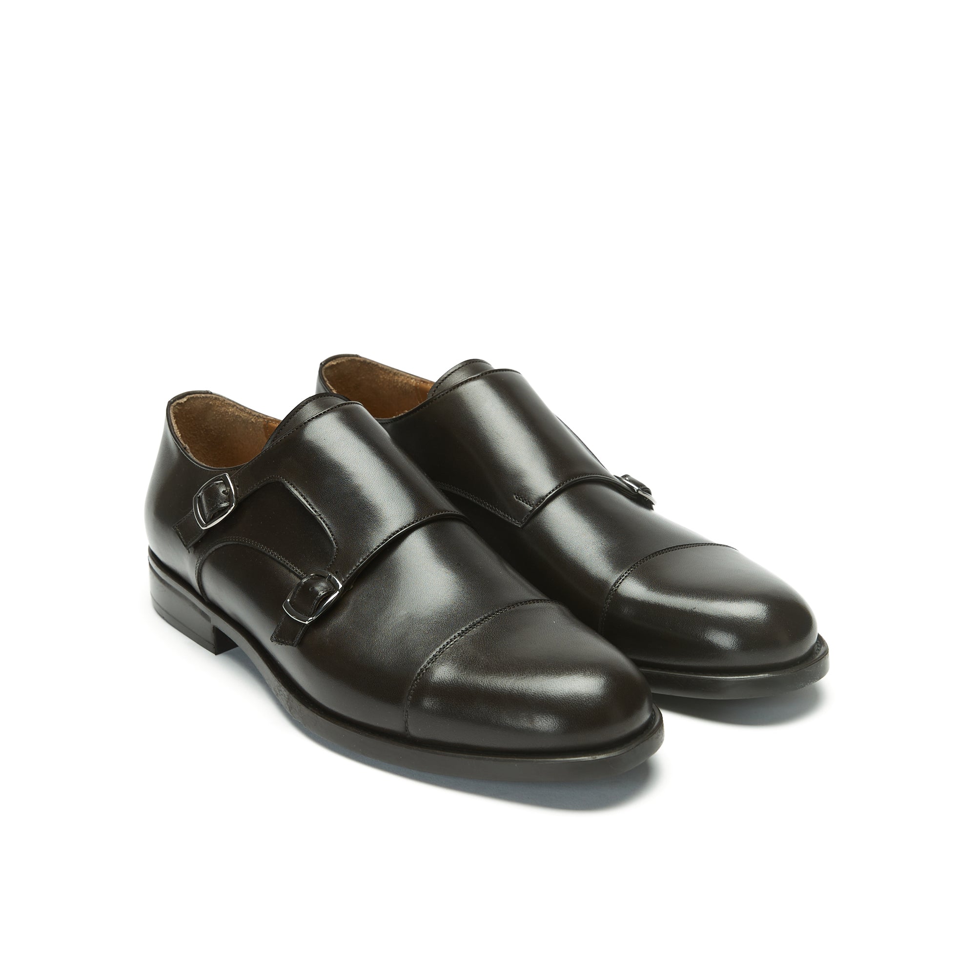 STRAIGHT CAP MONK STRAP DARK BROWN