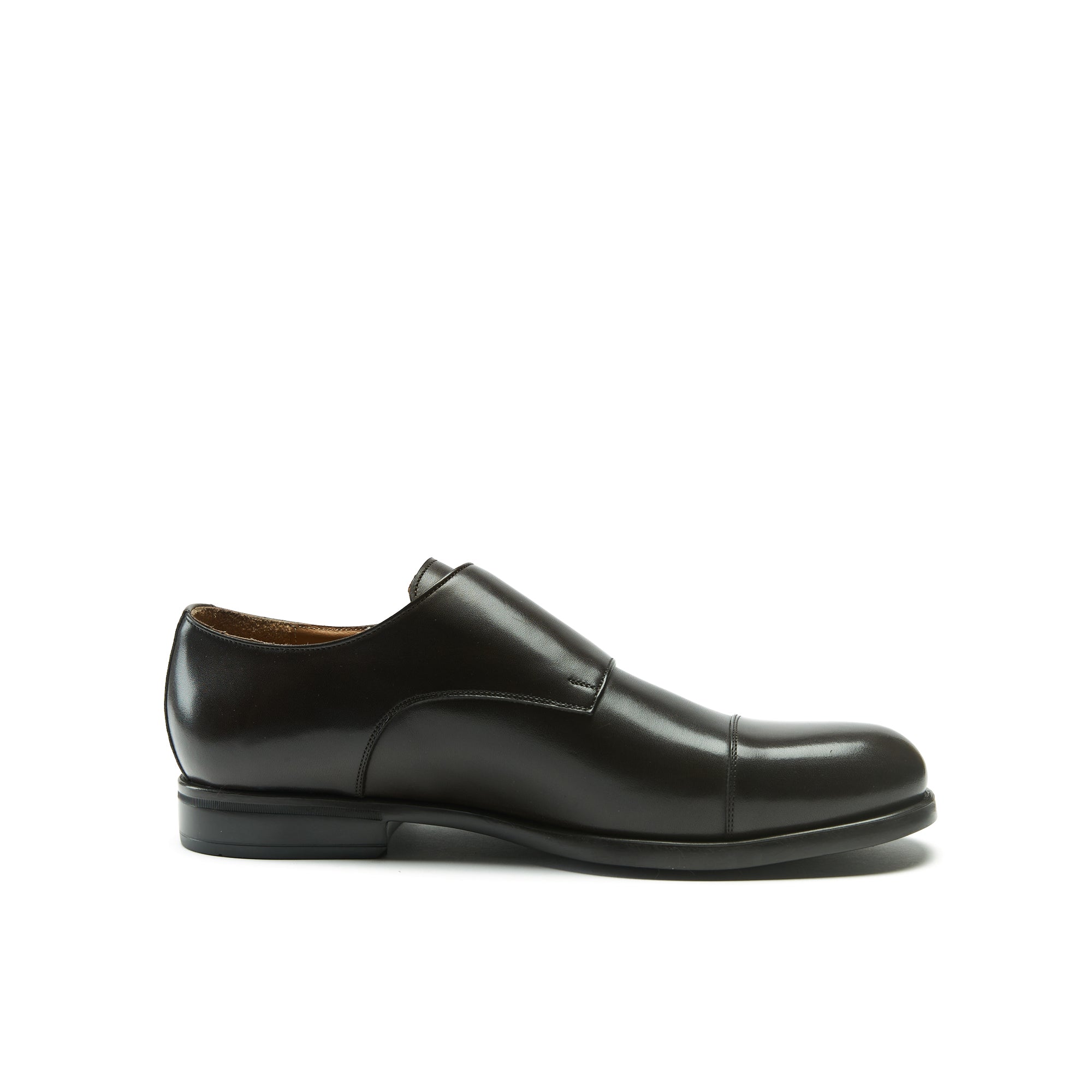 STRAIGHT CAP MONK STRAP DARK BROWN