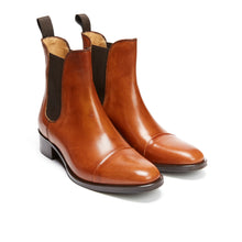 Load image into Gallery viewer, Straight cap chelsea boot tan brown
