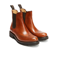 Carica l&#39;immagine nel visualizzatore di Gallery, Wing tip chelsea boot tan brown
