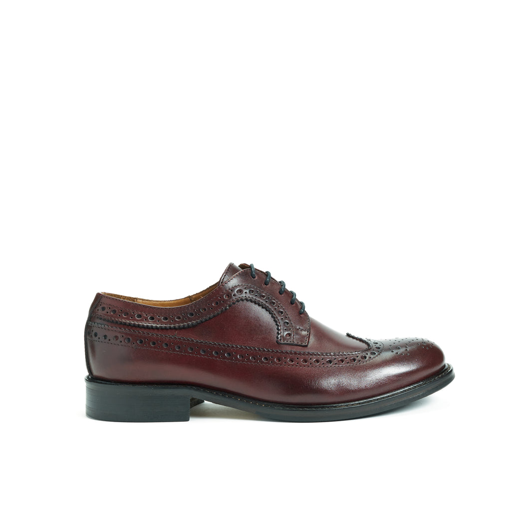 Long wing tip derby bordeaux