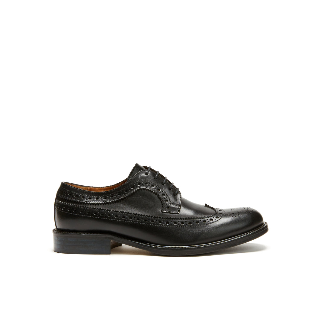 Long wing tip derby black