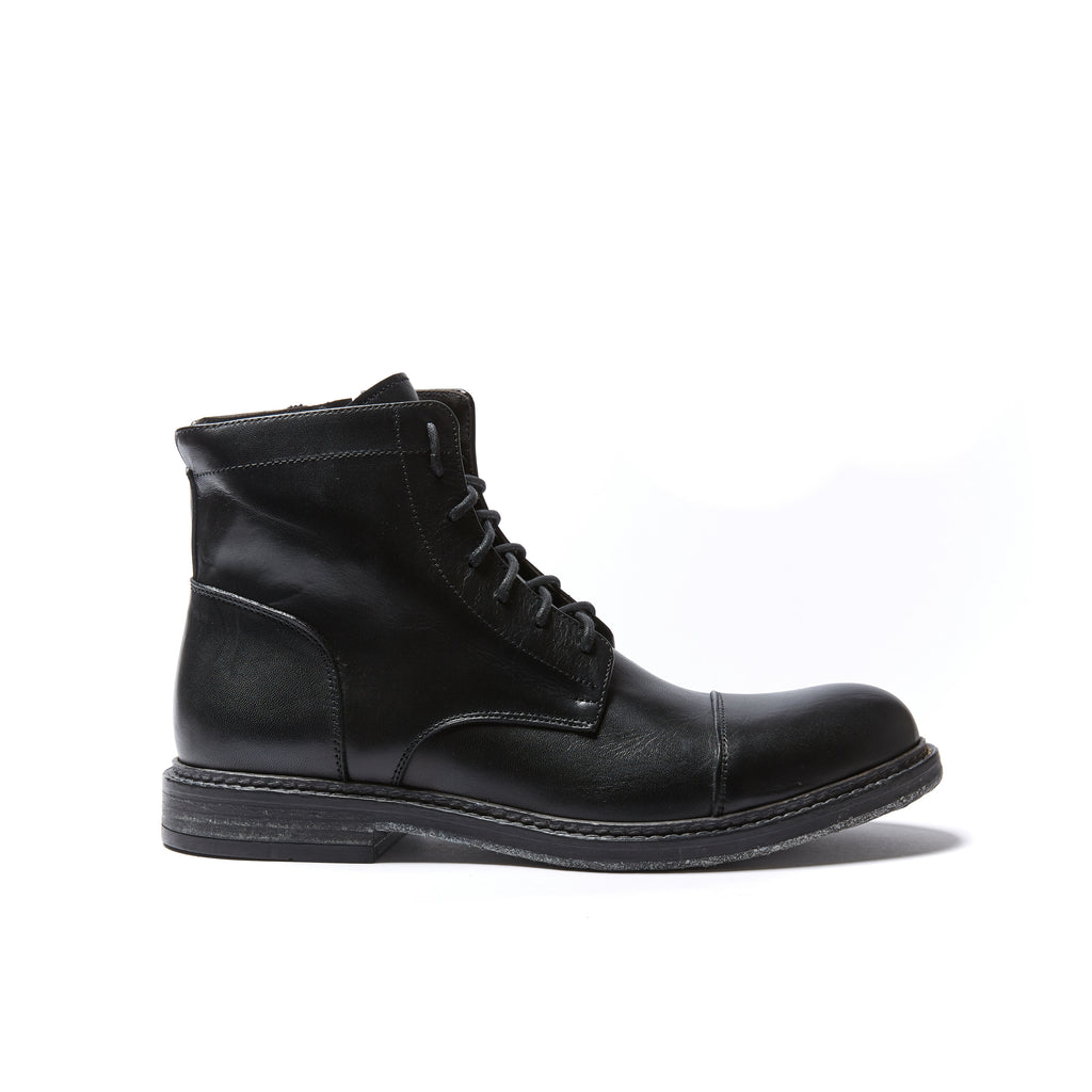 STRAIGHT CAP DERBY ANKLE BOOT BLACK