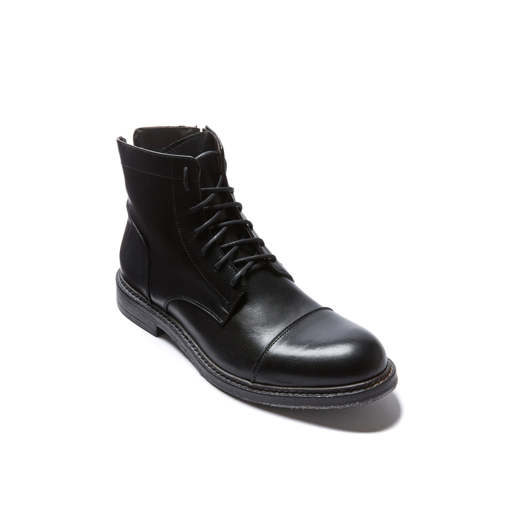 STRAIGHT CAP DERBY ANKLE BOOT BLACK