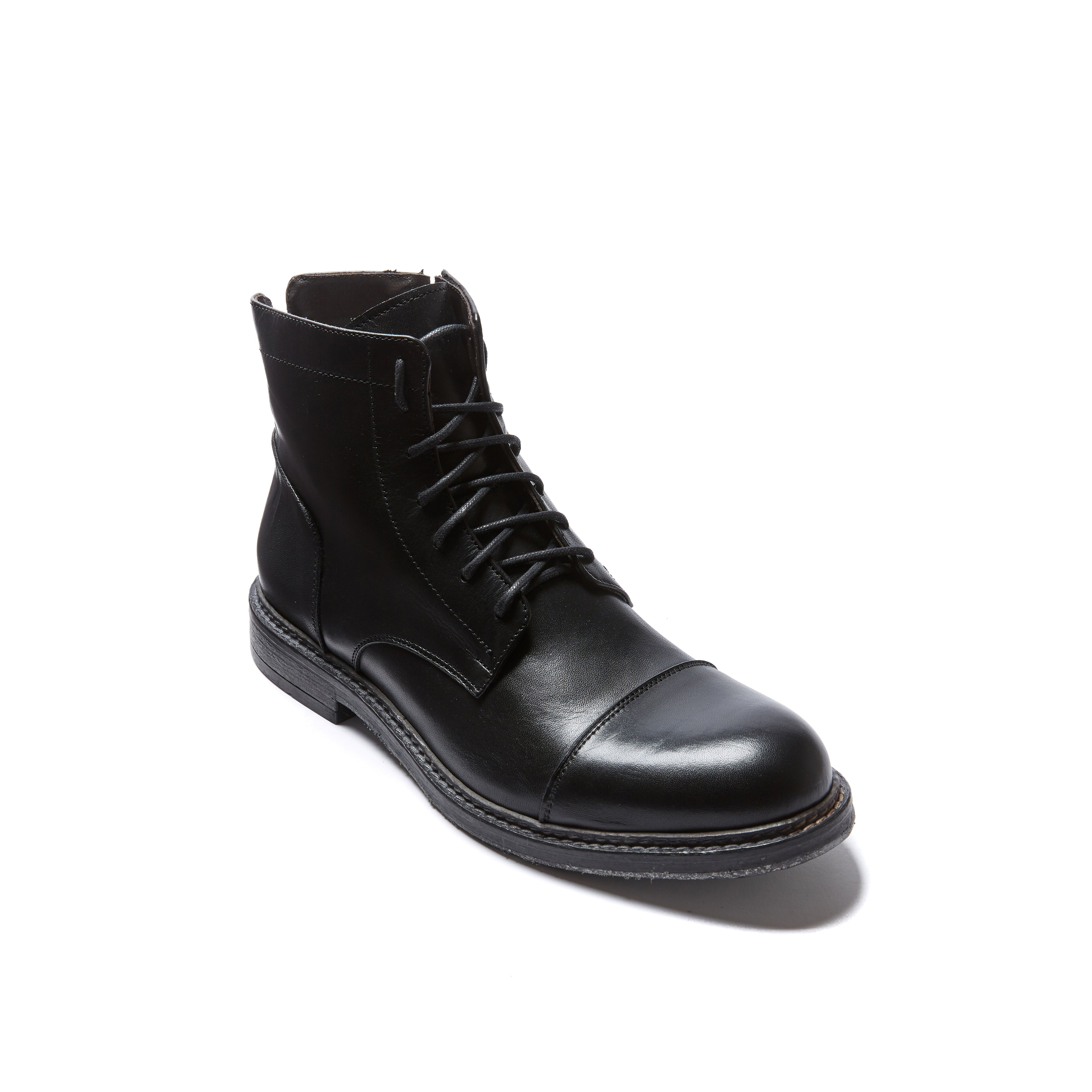 STRAIGHT CAP DERBY ANKLE BOOT BLACK