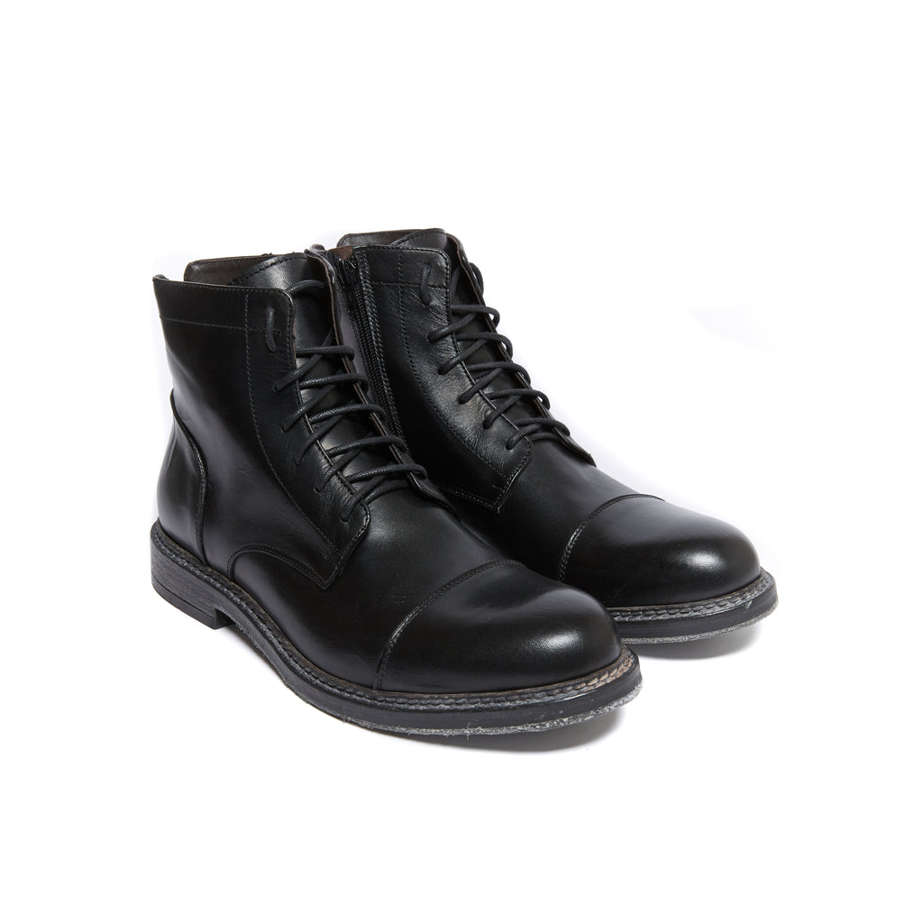 STRAIGHT CAP DERBY ANKLE BOOT BLACK