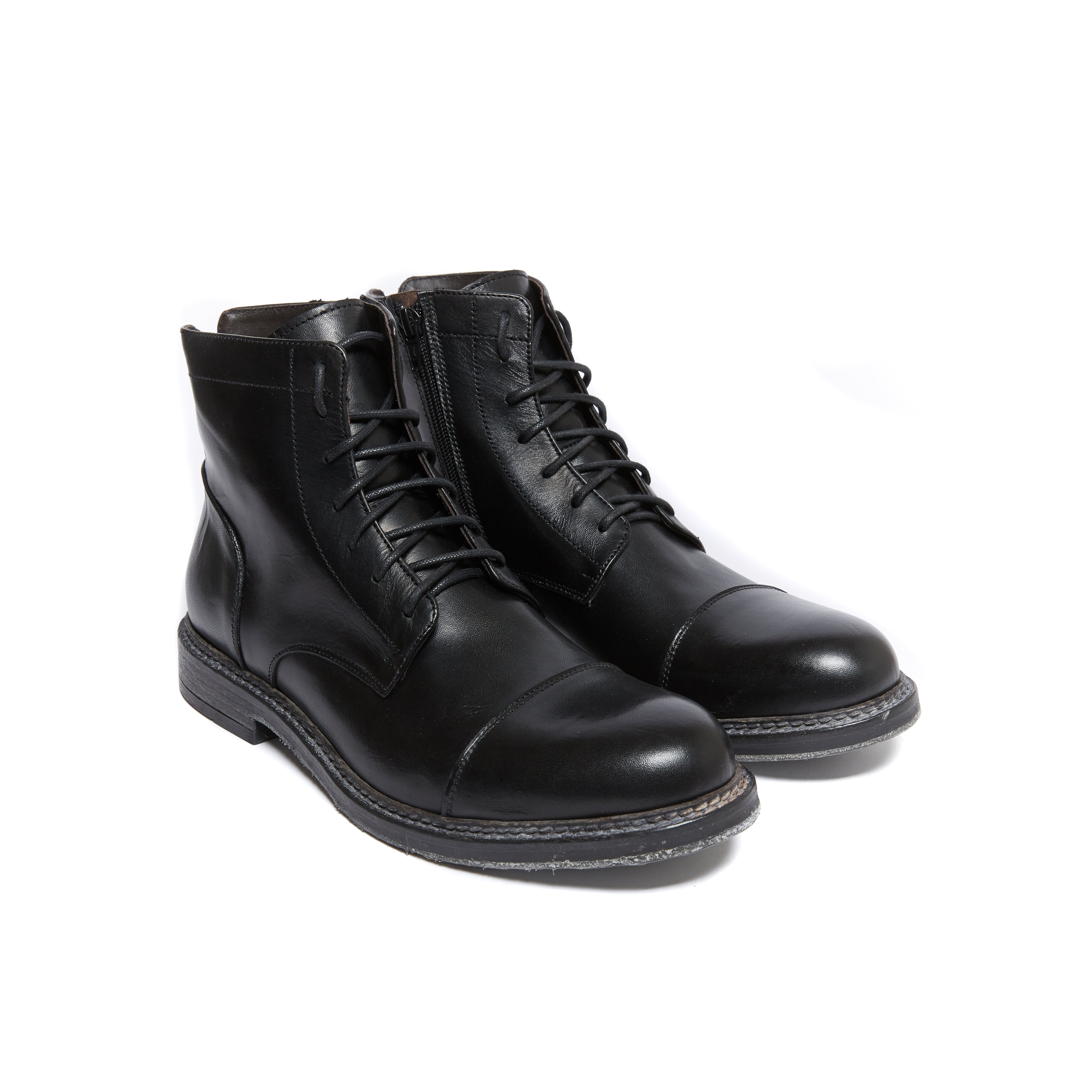 STRAIGHT CAP DERBY ANKLE BOOT BLACK