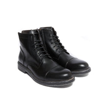 Load image into Gallery viewer, Straight cap derby ankle boot black
