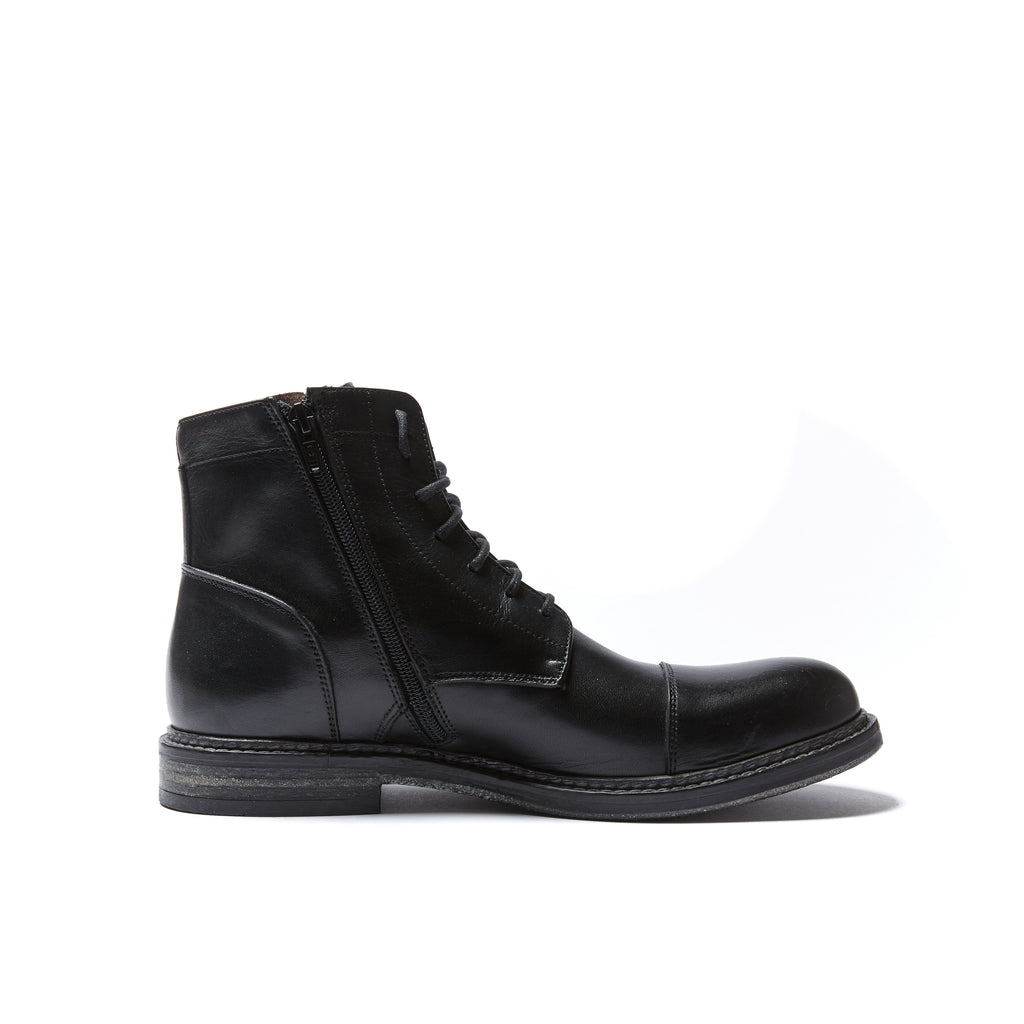 STRAIGHT CAP DERBY ANKLE BOOT BLACK