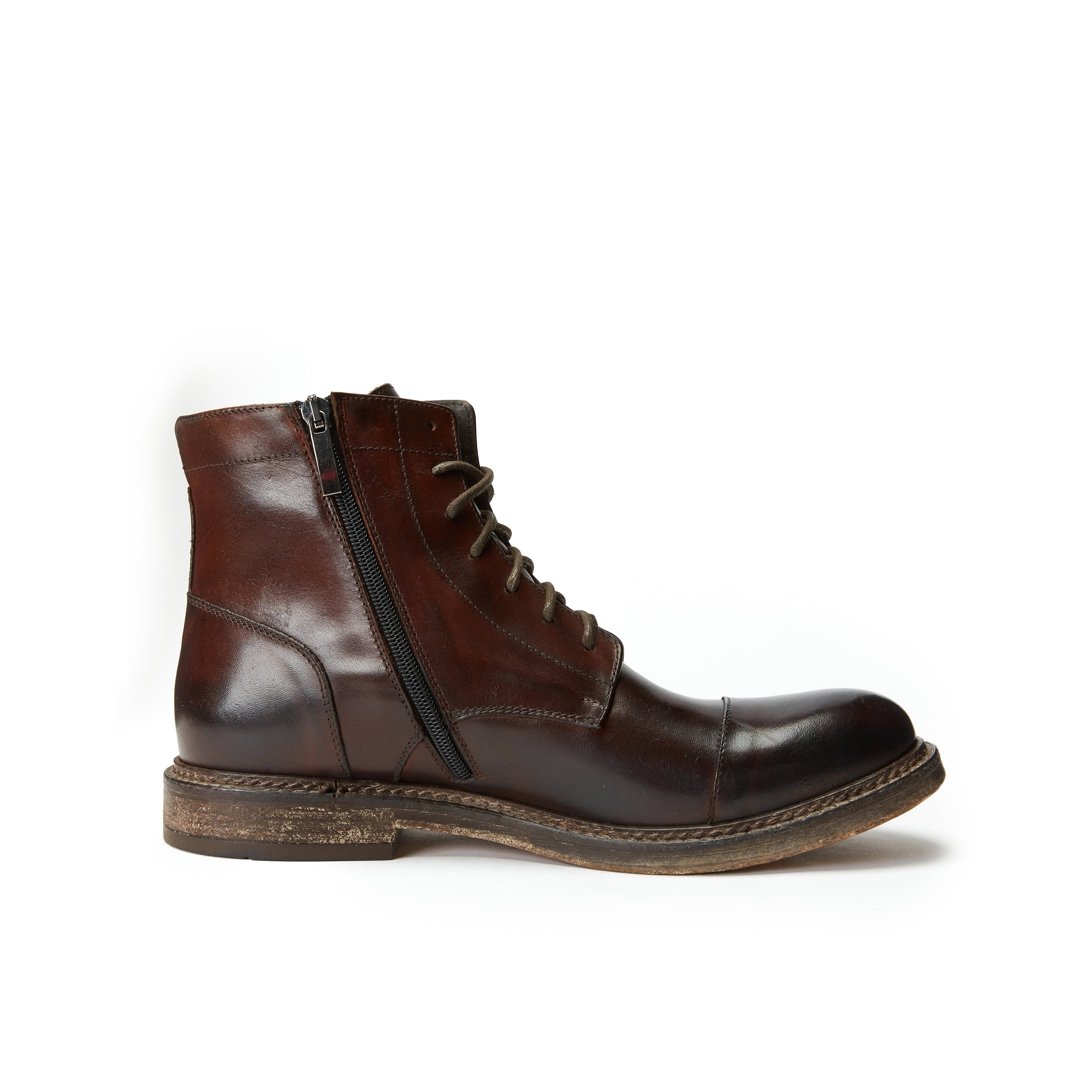 STRAIGHT CAP DERBY ANKLE BOOT MAHOGANY BROWN