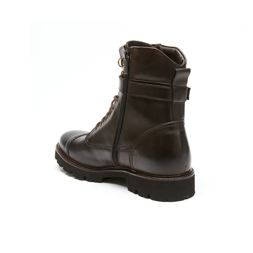 TOE CAP ANKLE BOOT DARK BROWN
