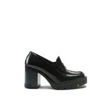 Load image into Gallery viewer, Heeled penny loafer black
