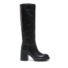 Load image into Gallery viewer, Heeled high tubular boot black
