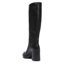 Load image into Gallery viewer, Heeled high tubular boot black
