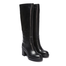 Load image into Gallery viewer, Heeled high tubular boot black
