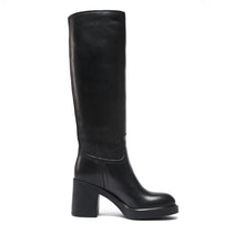 Load image into Gallery viewer, Heeled high tubular boot black
