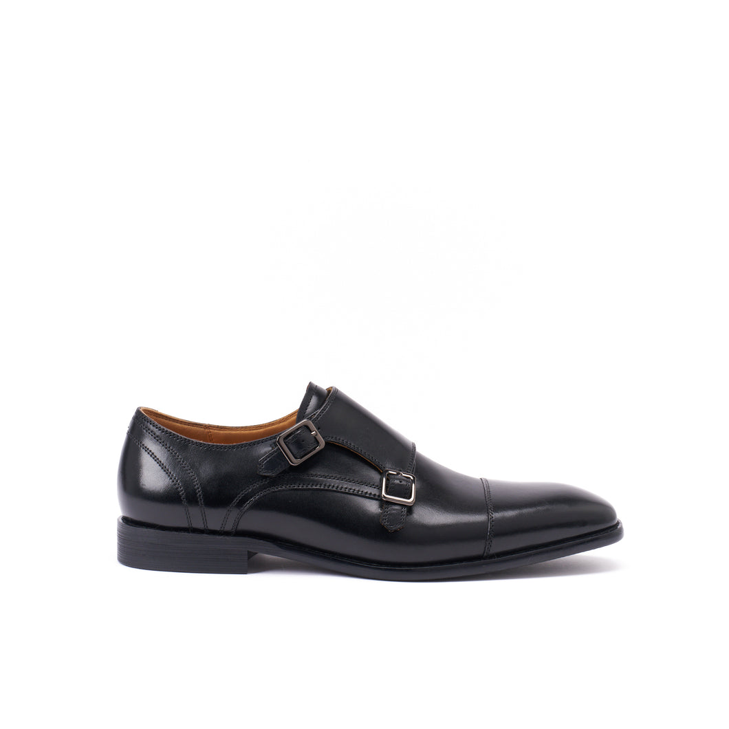 Straight cap monk strap black