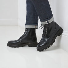 Load image into Gallery viewer, Wing tip derby boot black
