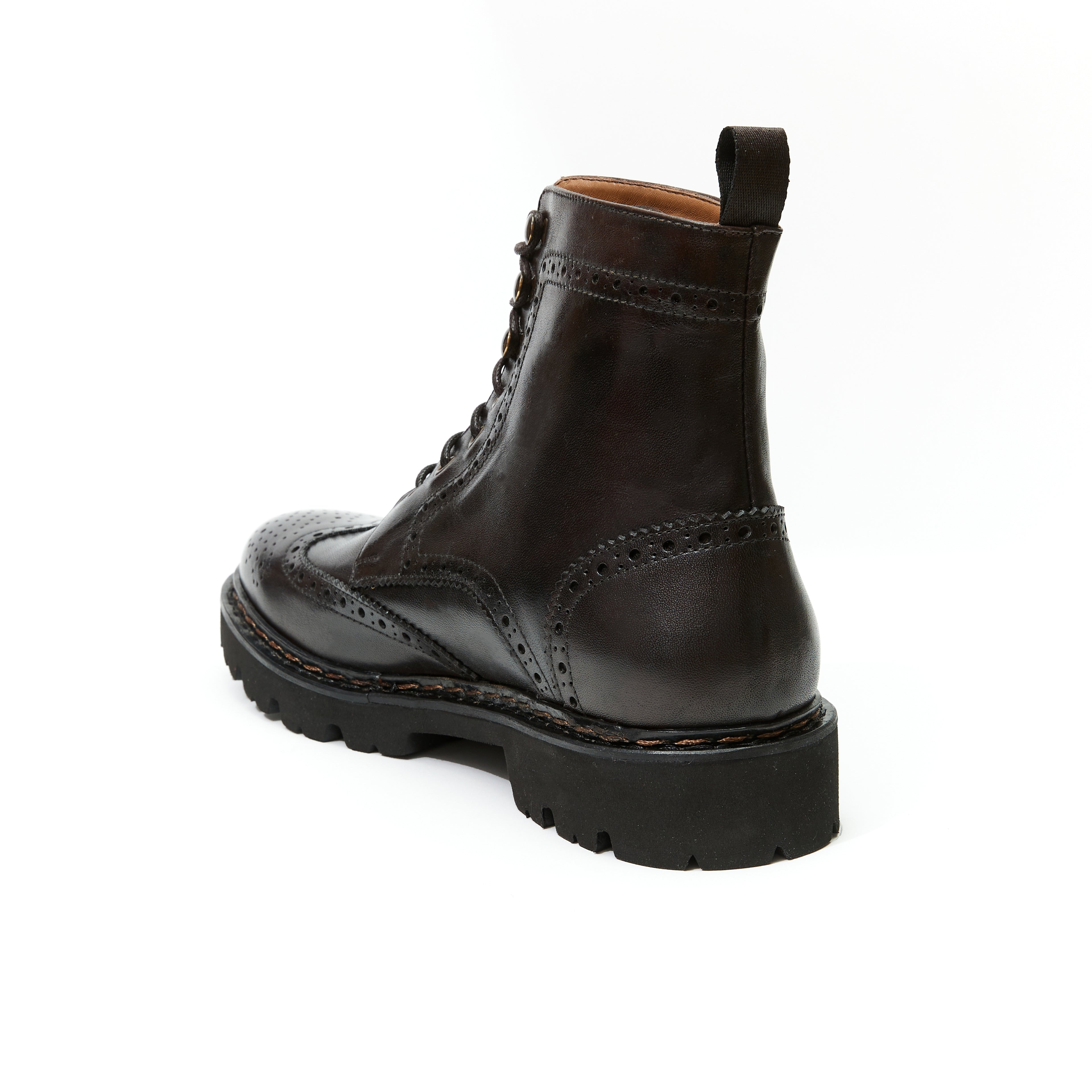 WING TIP DERBY BOOT DARK BROWN
