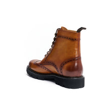 Load image into Gallery viewer, Wing tip derby boot tan brown
