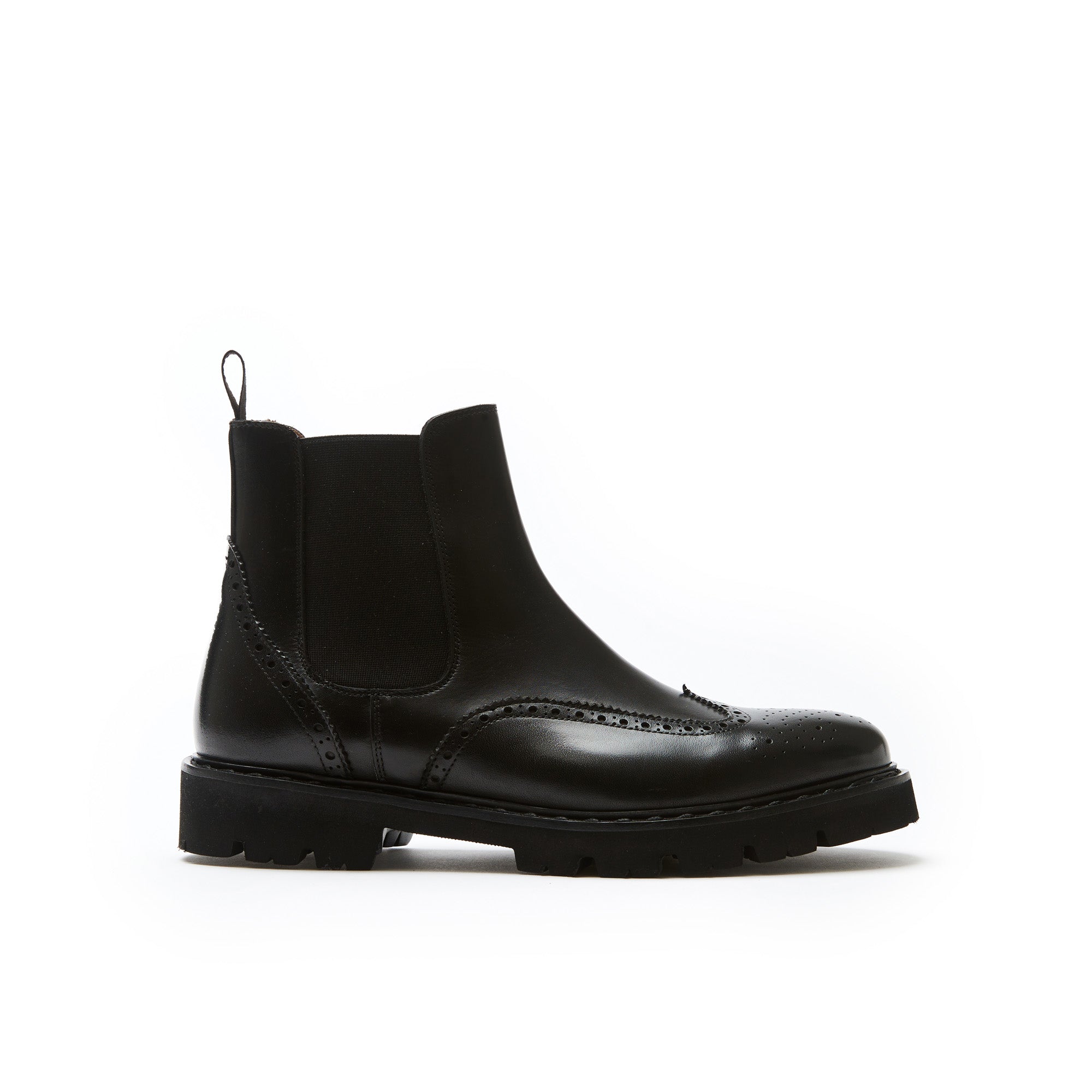 WING TIP CHELSEA BOOT BLACK