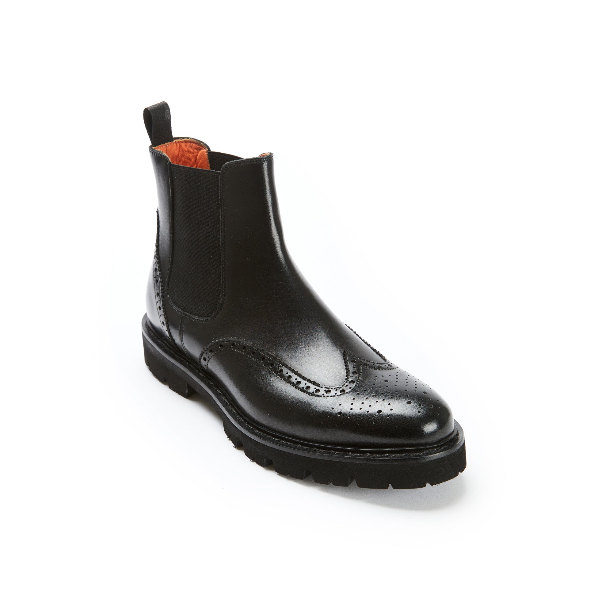 WING TIP CHELSEA BOOT BLACK