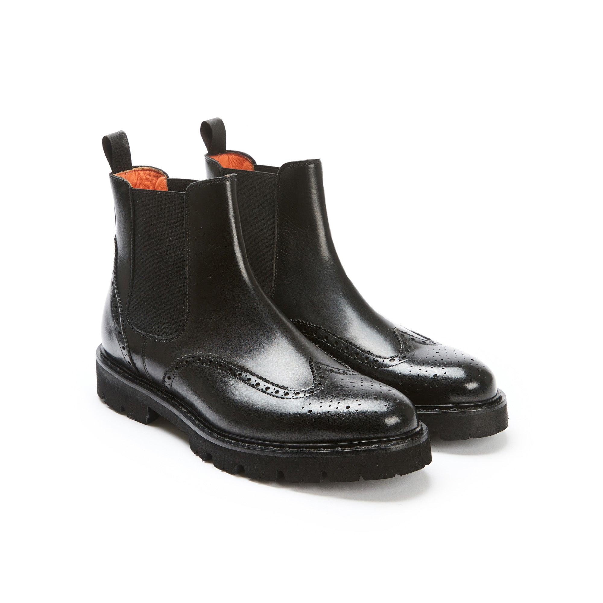 WING TIP CHELSEA BOOT BLACK
