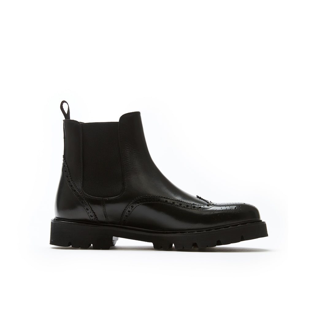 WING TIP CHELSEA BOOT BLACK