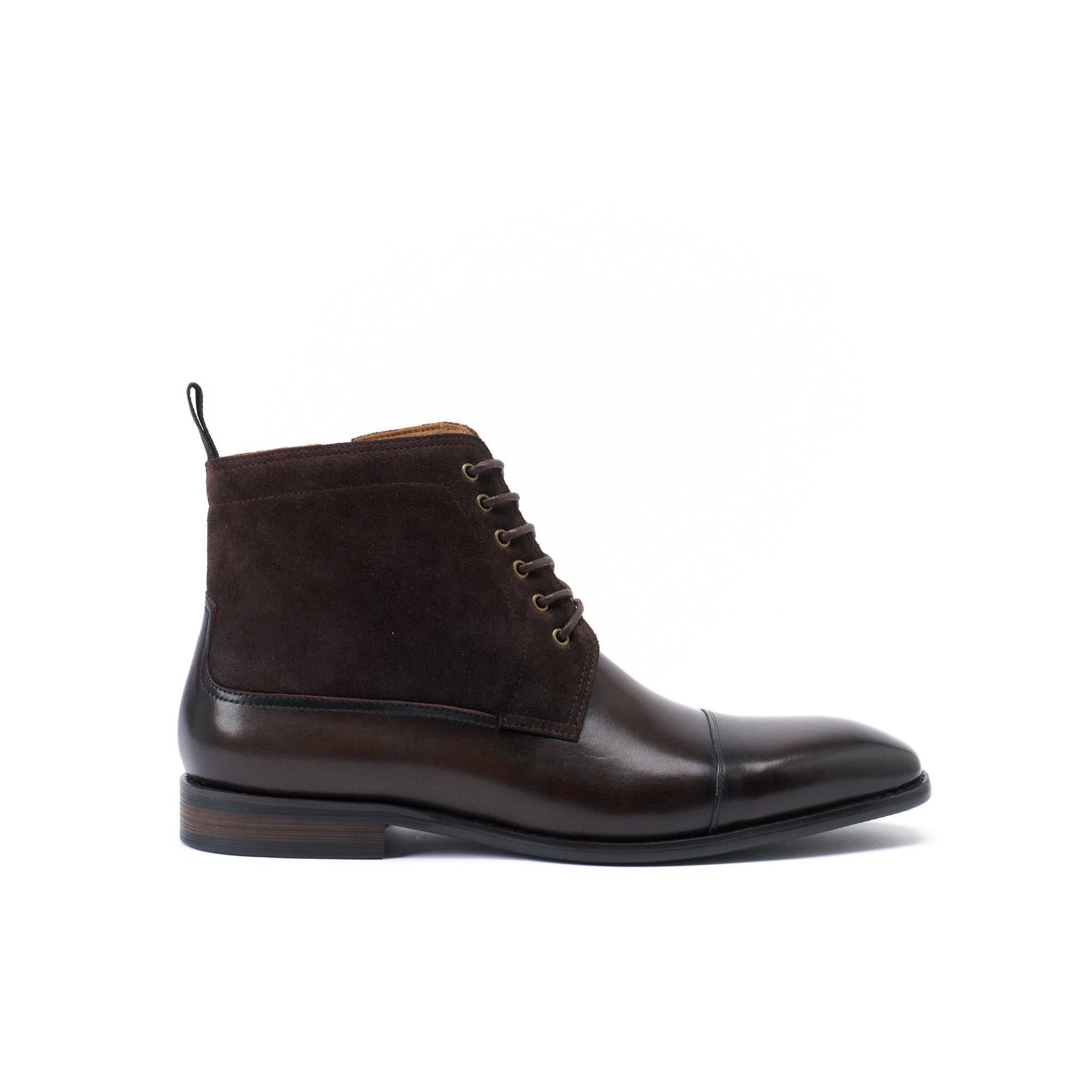STRAIGHT CAP DERBY ANKLE BOOT DARK BROWN