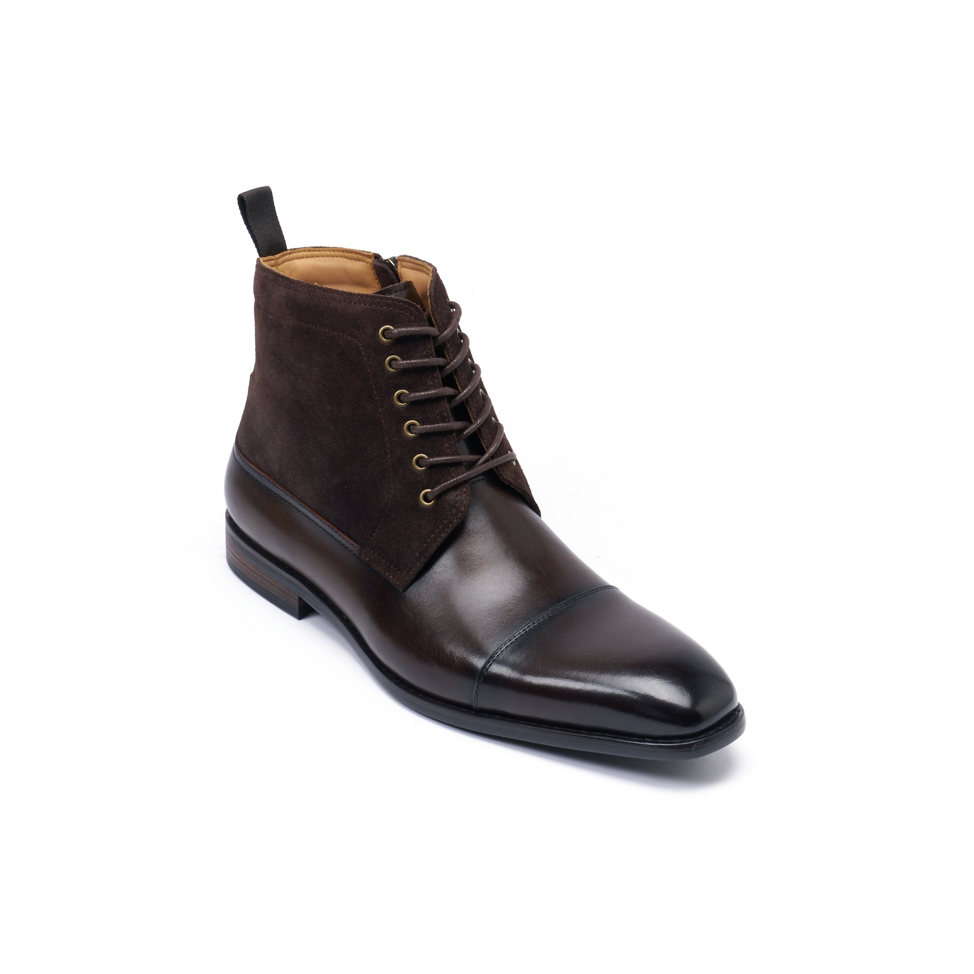 STRAIGHT CAP DERBY ANKLE BOOT DARK BROWN