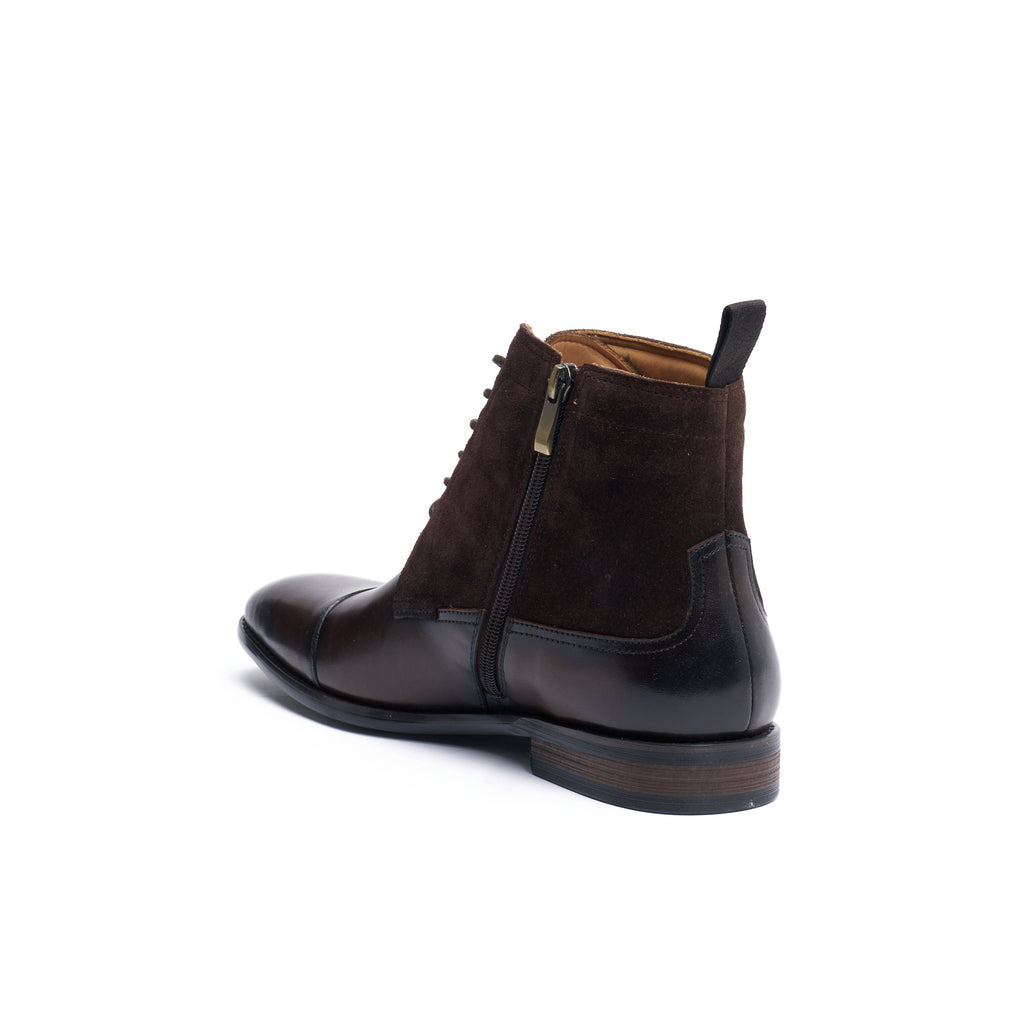 STRAIGHT CAP DERBY ANKLE BOOT DARK BROWN