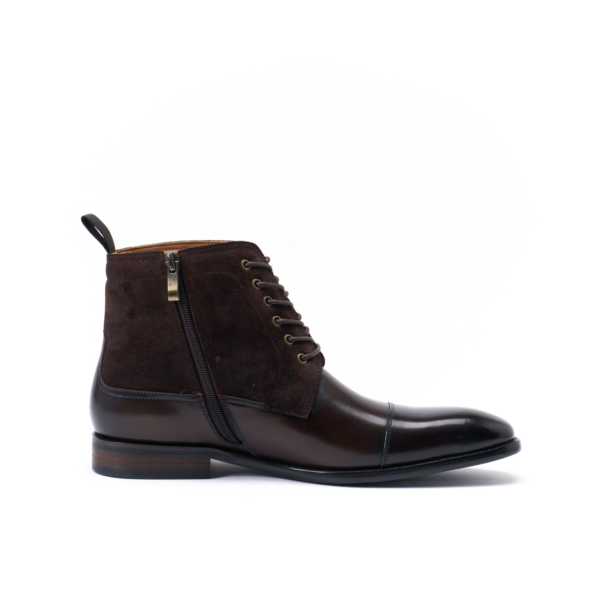 STRAIGHT CAP DERBY ANKLE BOOT DARK BROWN