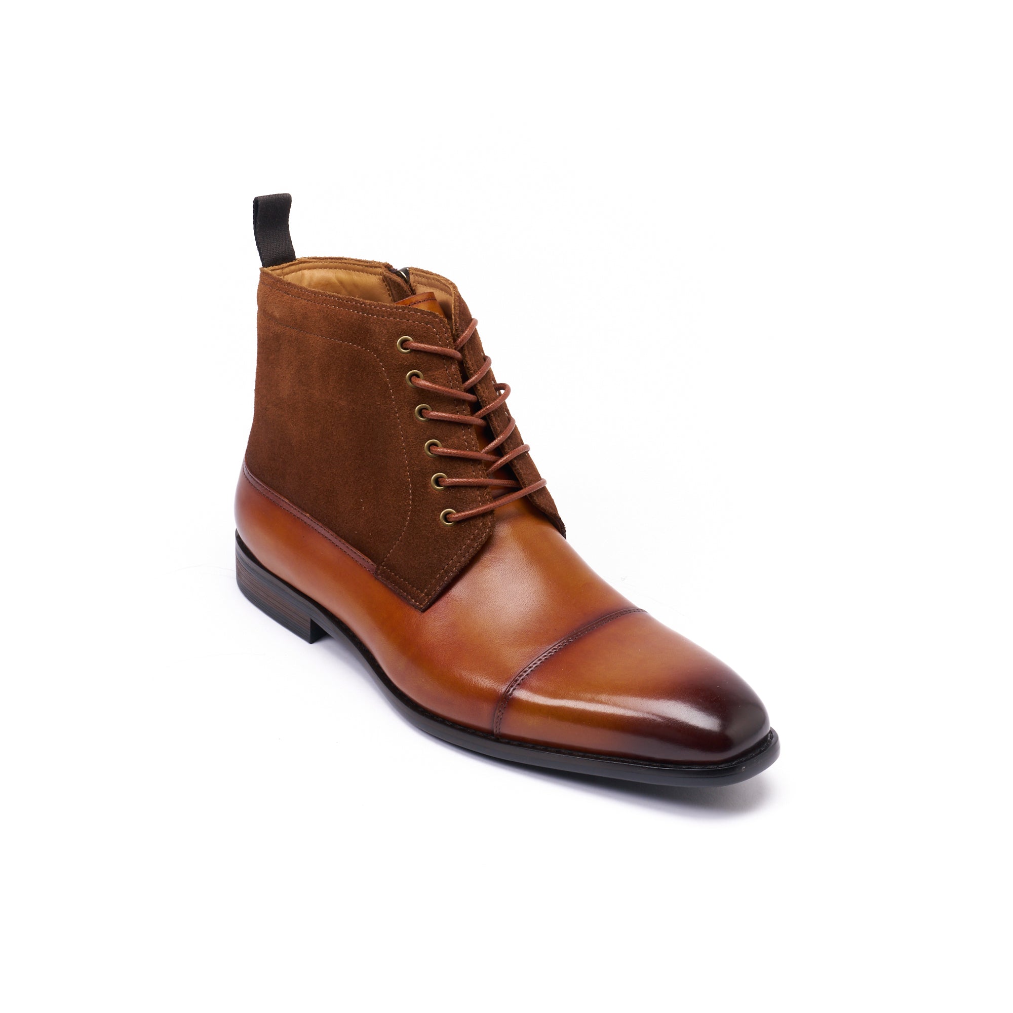 STRAIGHT CAP DERBY ANKLE BOOT TAN BROWN