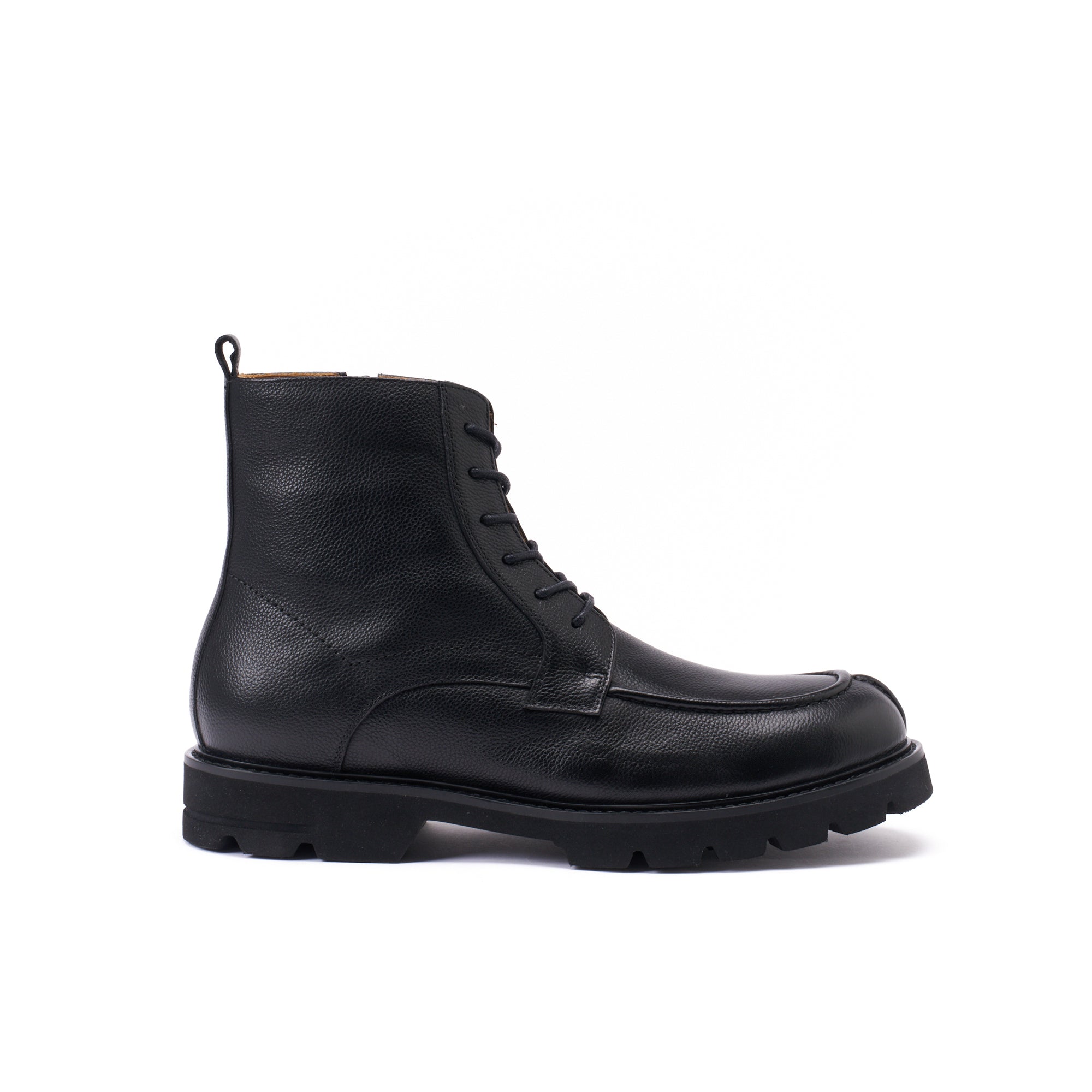 APRON DERBY ANKLE BOOT BLACK