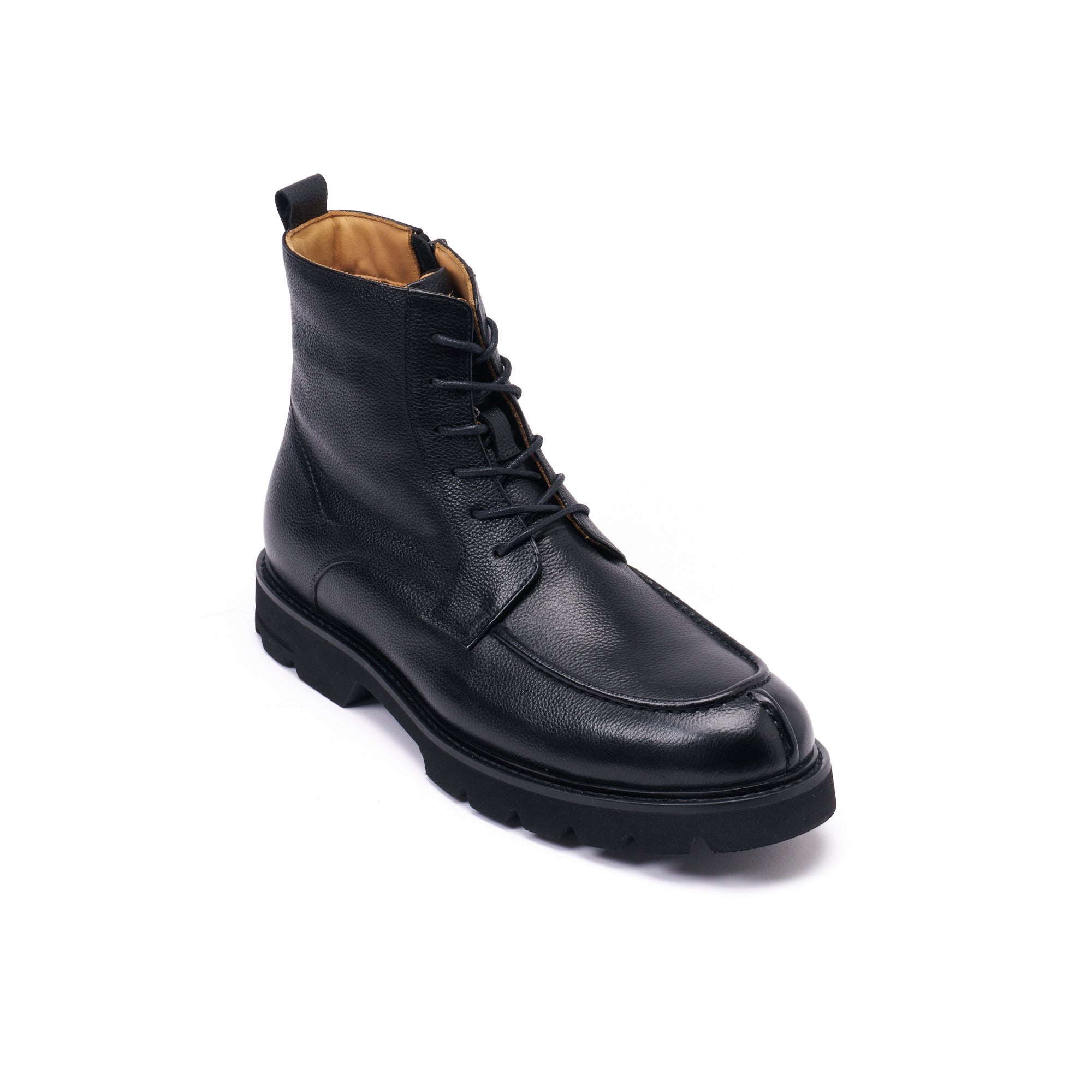 APRON DERBY ANKLE BOOT BLACK
