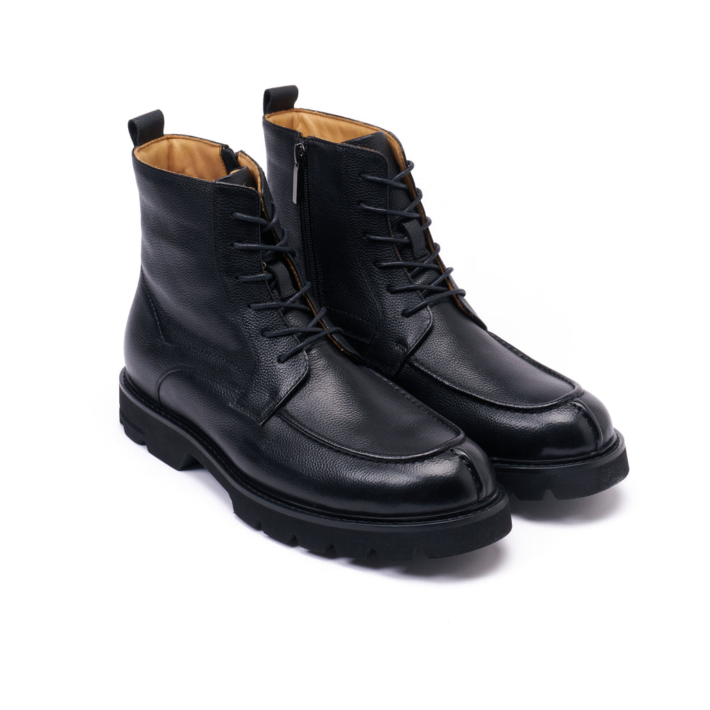 APRON DERBY ANKLE BOOT BLACK