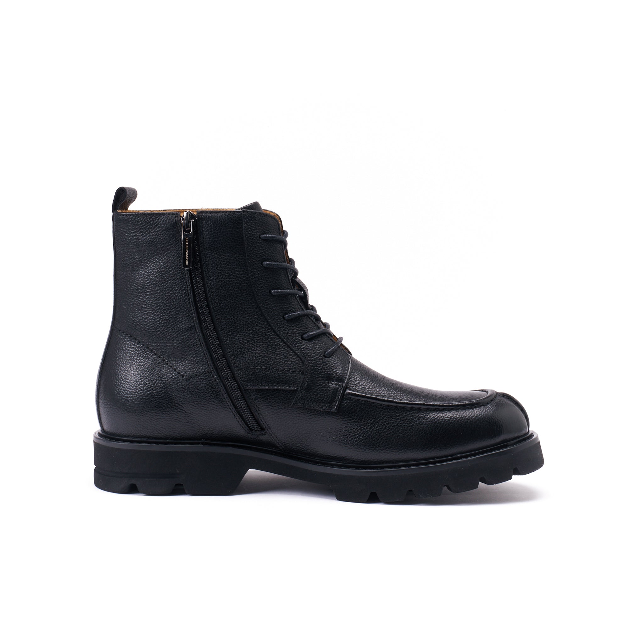 APRON DERBY ANKLE BOOT BLACK