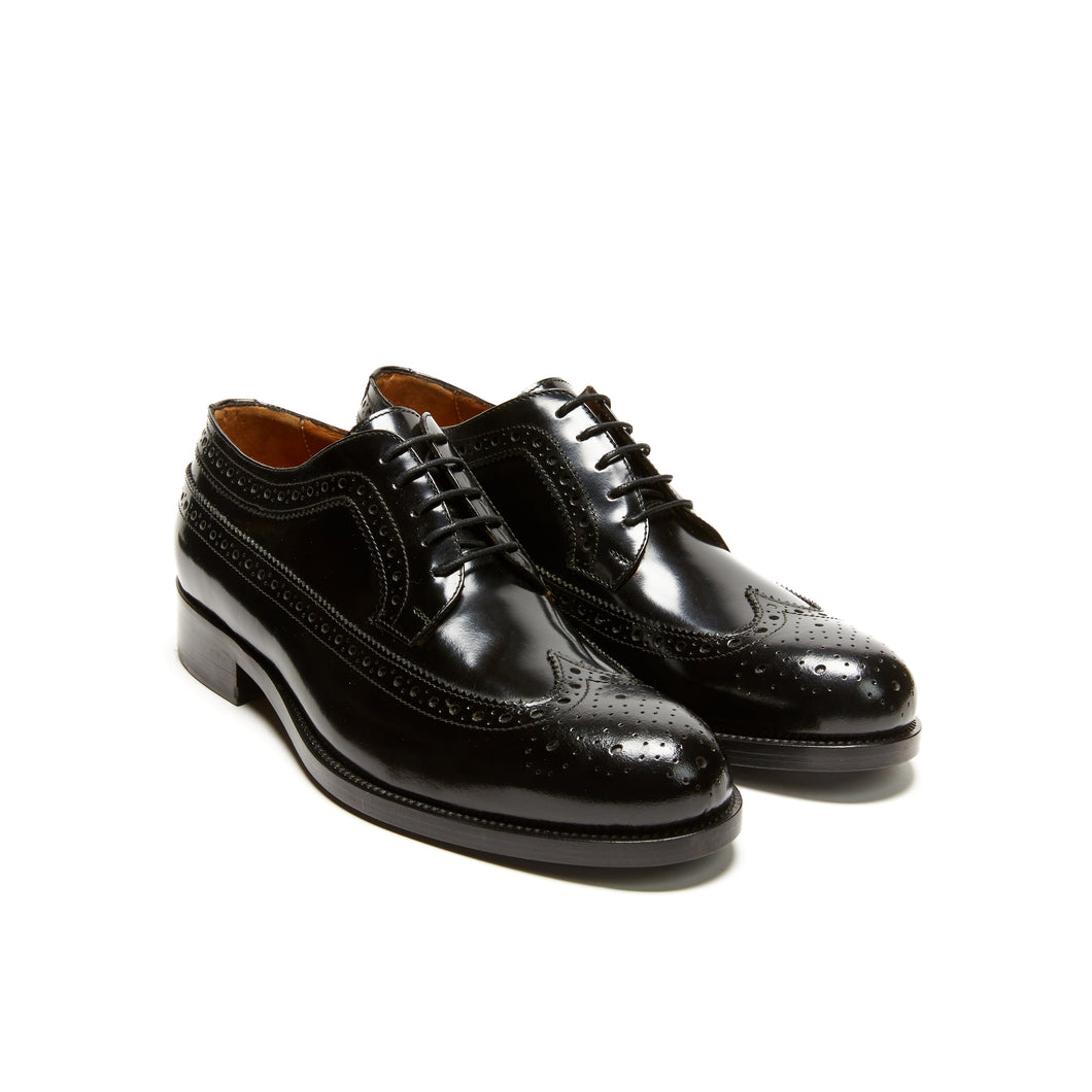 Long Wing tip derby black